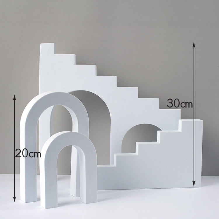 Geometric Cube Photography Background Foam Props Set (White)