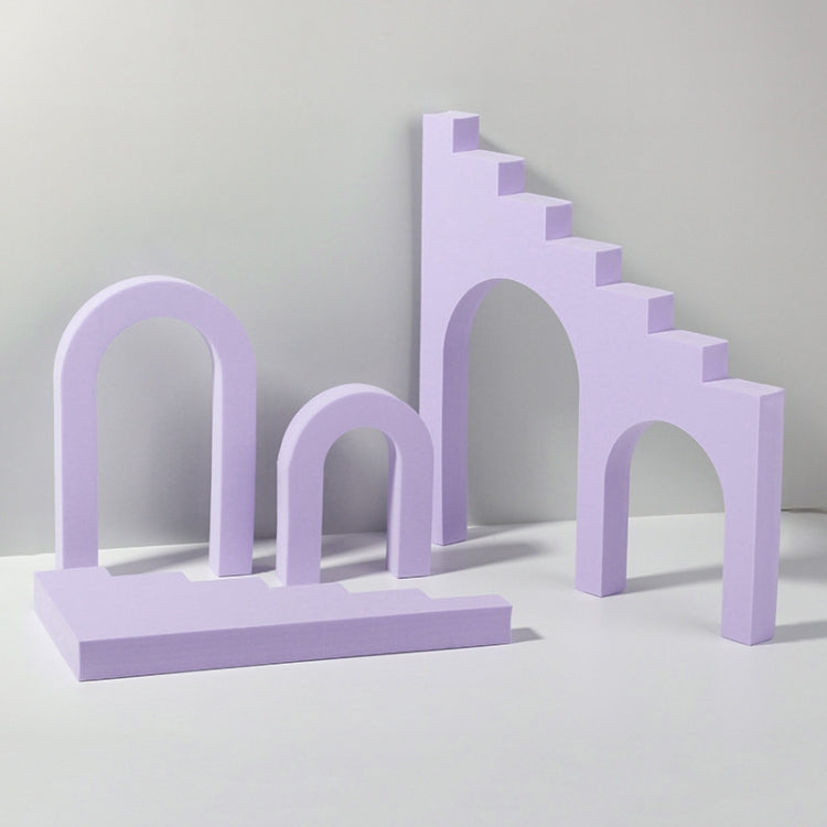 Purple Geometric Cube Solid Color Photography Props Kit for Flatlay Scenes