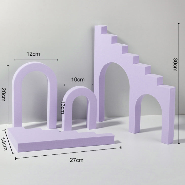 Purple Geometric Cube Solid Color Photography Props Kit for Flatlay Scenes
