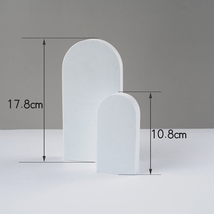 Geometric Cube Solid Color Photography Photo Background Table Shooting Foam Props (White) - Set of 2