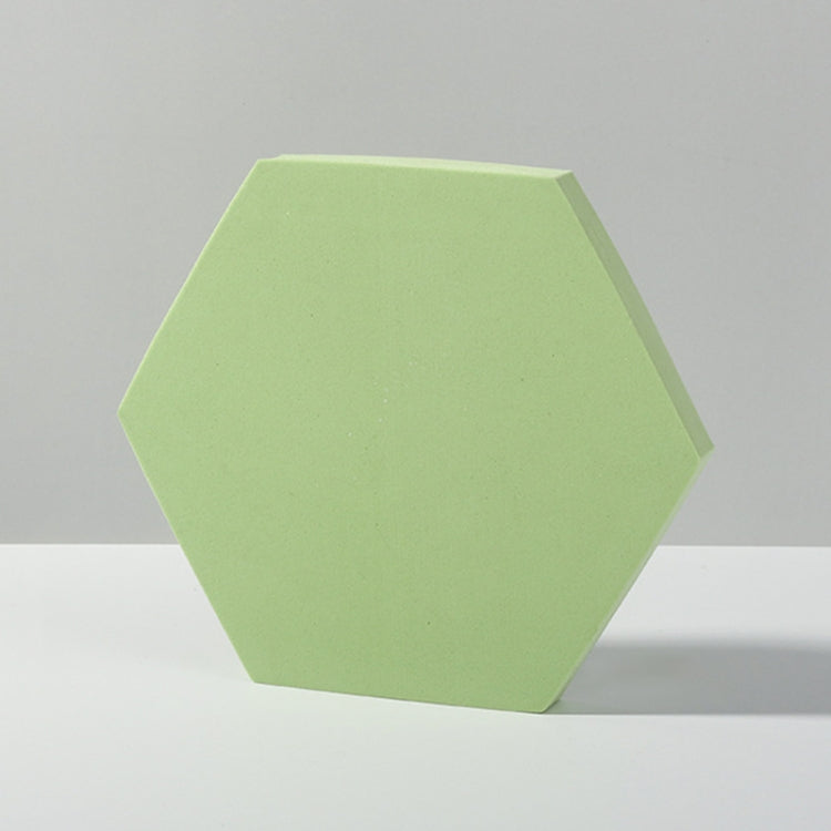Green Hexagon Geometric Cube Solid Color Photography Background Props