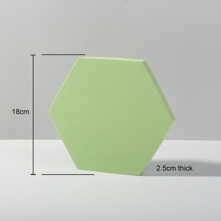 Green Hexagon Geometric Cube Solid Color Photography Background Props