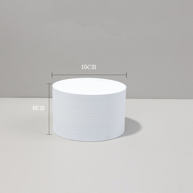 Foam Props for Photography - 10 x 6cm Cylinder Geometric Cube Solid Color (White)