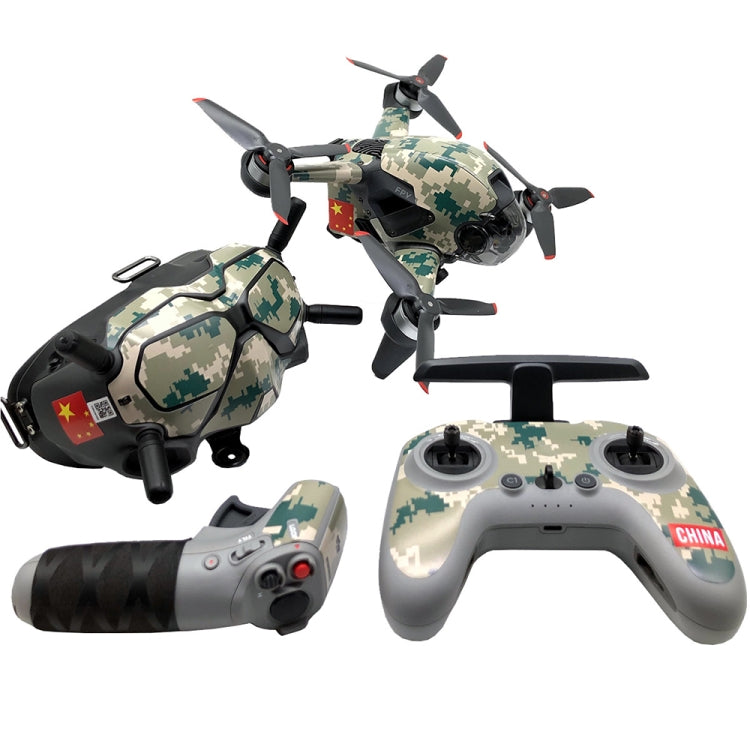 Camouflage Green Waterproof Decal Skin Wrap Stickers for DJI FPV Drone & Goggles V2