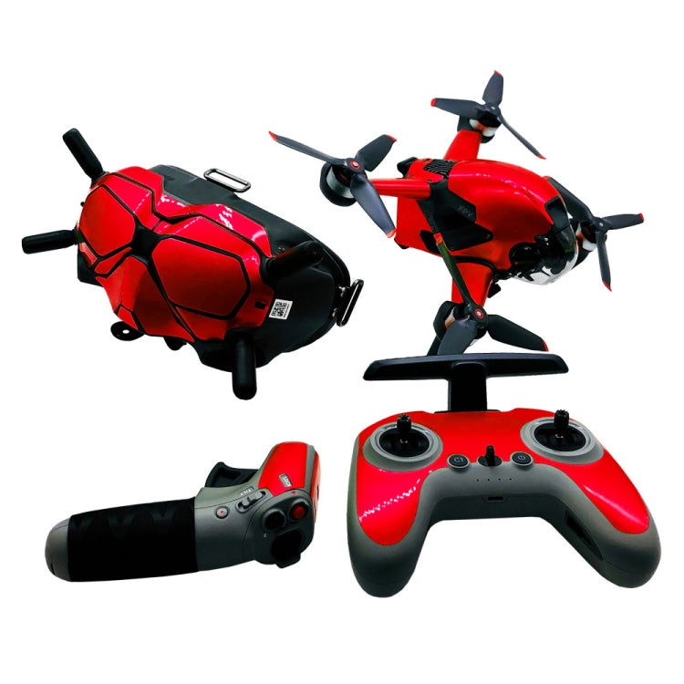 Enhance the Appearance and Protect DJI FPV Drone and Gear with Fluorescent Red Skin Wrap Stickers