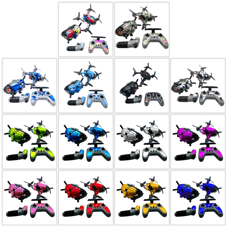 FPV-TZ-SF 4 in 1 Waterproof Anti-Scratch Decal Skin Wrap Stickers for DJI FPV Drone & Goggles V2 & Remote Control (Fluorescent Green)