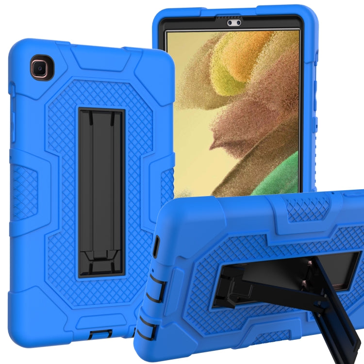 Contrast Color Robot Shockproof Case with Holder for Samsung Galaxy Tab A7 Lite (Dark Blue Black)