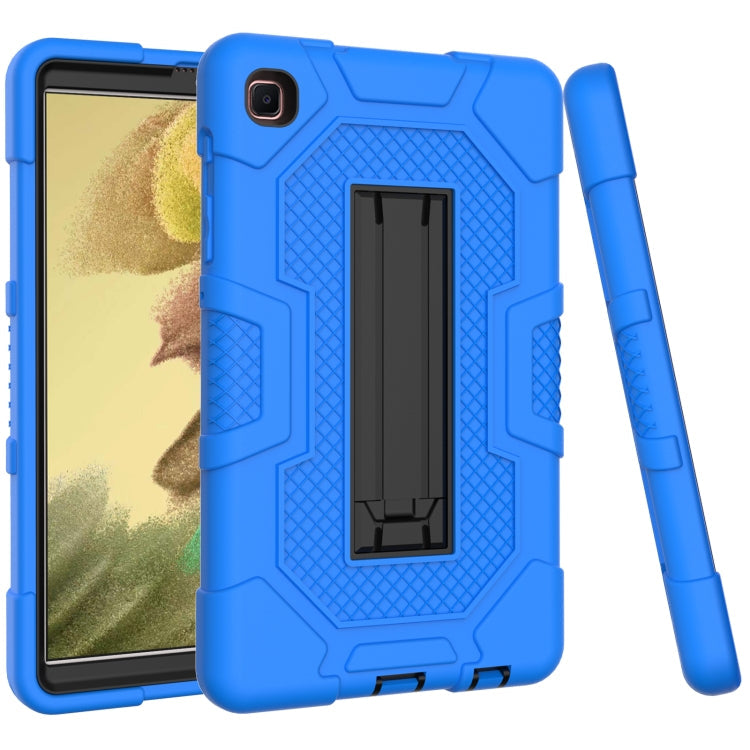 Contrast Color Robot Shockproof Case with Holder for Samsung Galaxy Tab A7 Lite (Dark Blue Black)