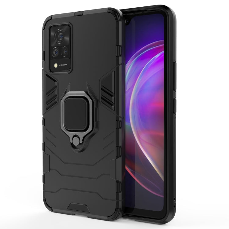 Shockproof Black Magnetic Ring Holder Case for vivo V21