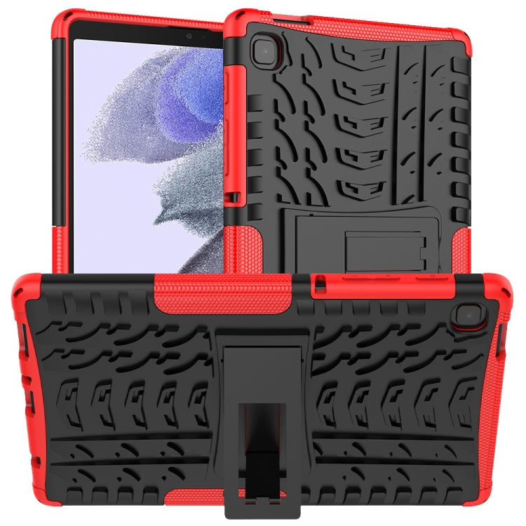 Shockproof Red Protective Case for Samsung Galaxy Tab A7 Lite with Tire Texture and Holder