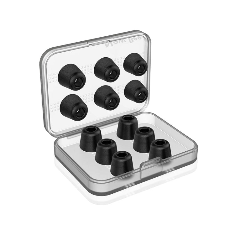 6 Pairs of New Bee NB-M1 Slow Rebound Memory Foam Ear Caps with Storage Box, Black
