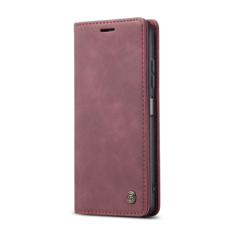 CaseMe 013 Multi-Functional Leather Flip Case for Samsung Galaxy A22 5G (Wine Red)