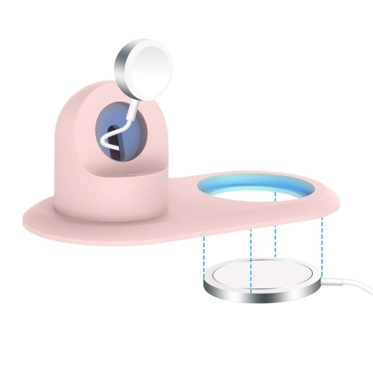 Dual-Function Magsafe Charging Stand for Apple Watch and iPhone (Pink)