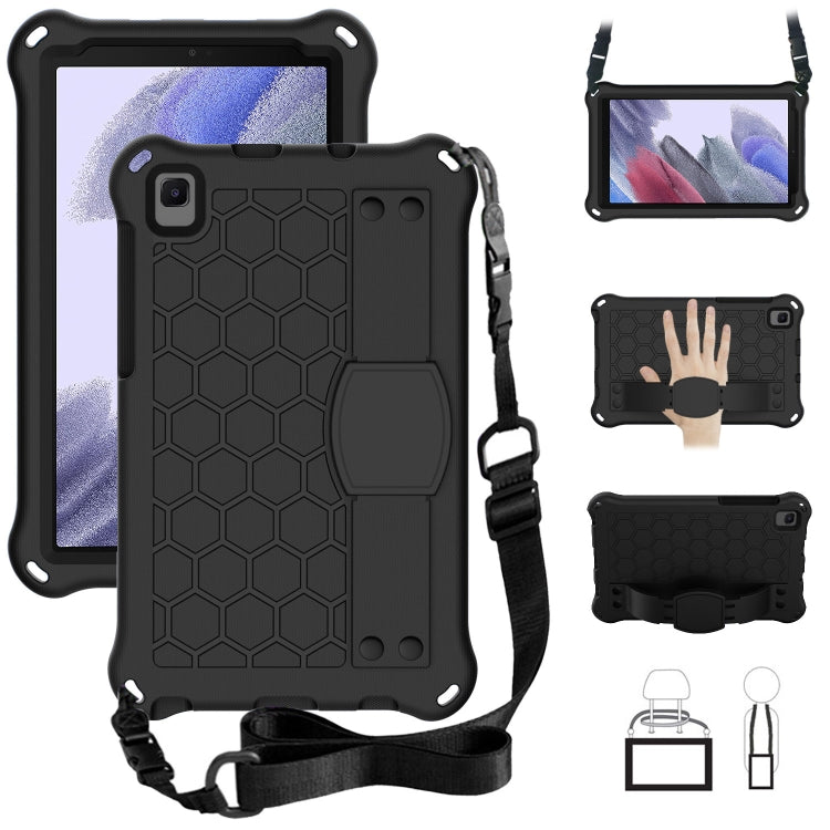 Samsung Galaxy Tab A7 Lite 8.7 (2021) T220/T225 Honeycomb Design EVA + PC Protective Case with Strap (Black+Black)