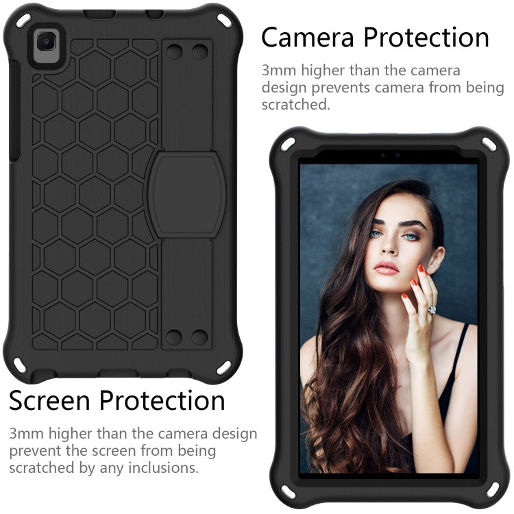 Samsung Galaxy Tab A7 Lite 8.7 (2021) T220/T225 Honeycomb Design EVA + PC Protective Case with Strap (Black+Black)