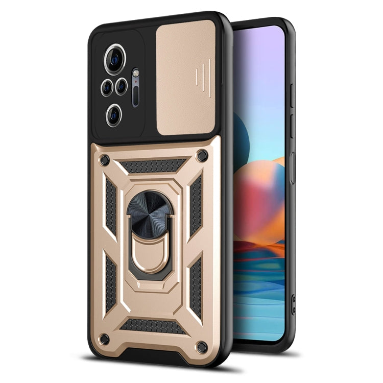 Sliding Camera Gold Protective Case for Xiaomi Redmi Note 10 Pro