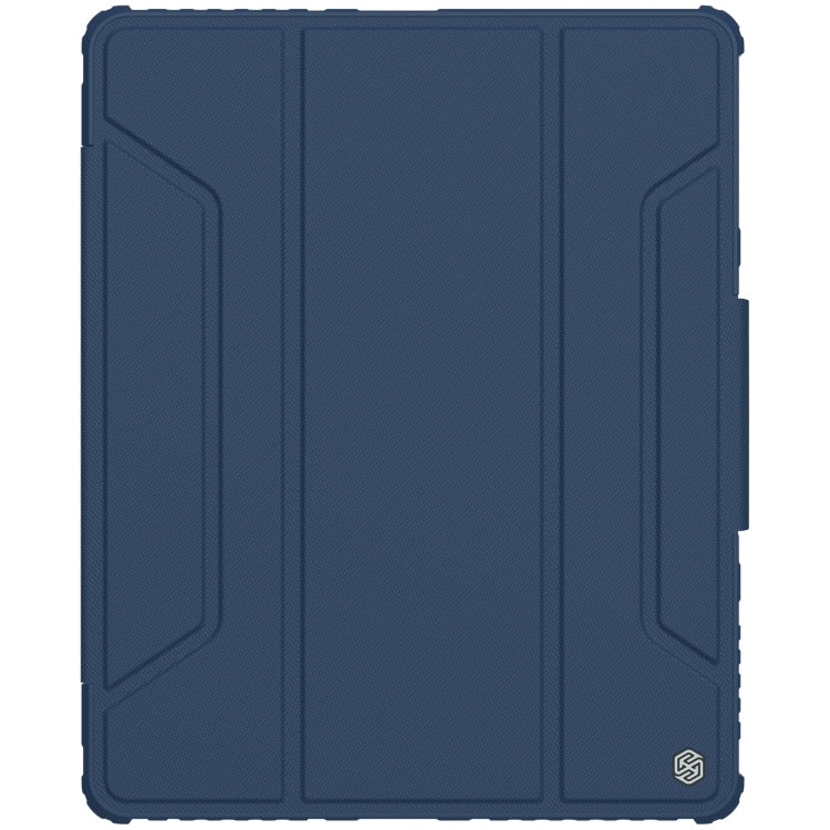 NILLKIN Bumper Pro Horizontal Flip Leather Tablet Case for iPad Pro 12.9 2022/2021/2020 with Pen Slot and Holder - Blue