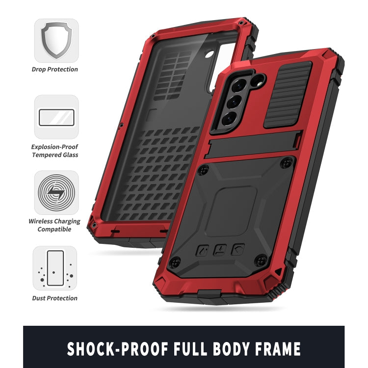 R-JUST Red Shockproof Waterproof Protective Case for Samsung Galaxy S21 FE