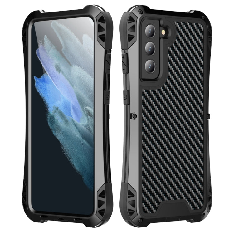 R-JUST AMIRA Shockproof Dustproof Waterproof Metal Protective Case for Samsung Galaxy S21 FE (Black)
