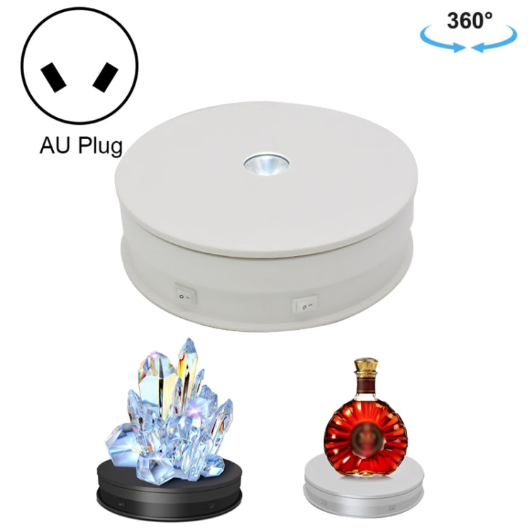 20cm Electric Rotating Turntable Display Stand with LED Light - White