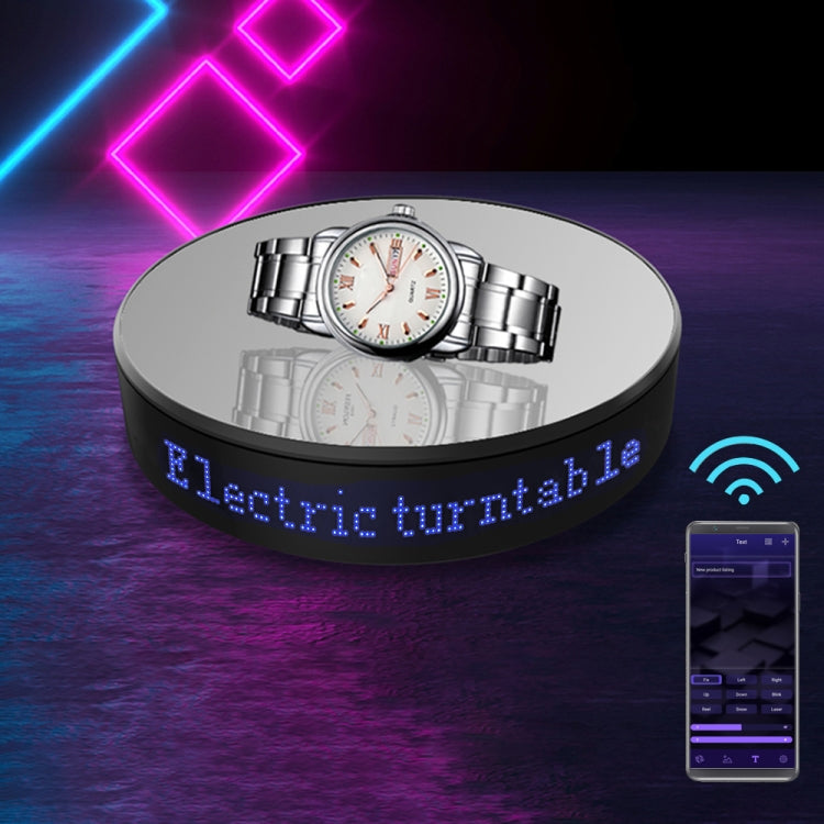 Smart Mirror Display Stand with App-Controlled Electric Rotating Turntable (Blue Light)