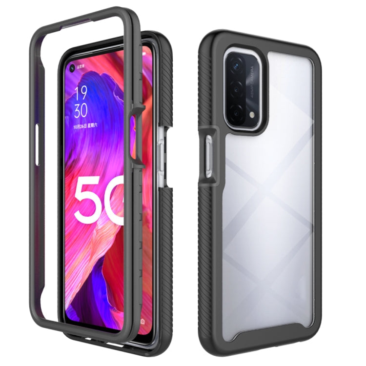 OPPO A54 5G / A74 5G Black Shockproof PC + TPU Case with Starry Sky Design