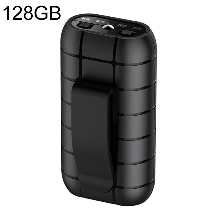 Clip-on HD Noise Reduction Recording Pen with TF Card Support (Black, 128GB)