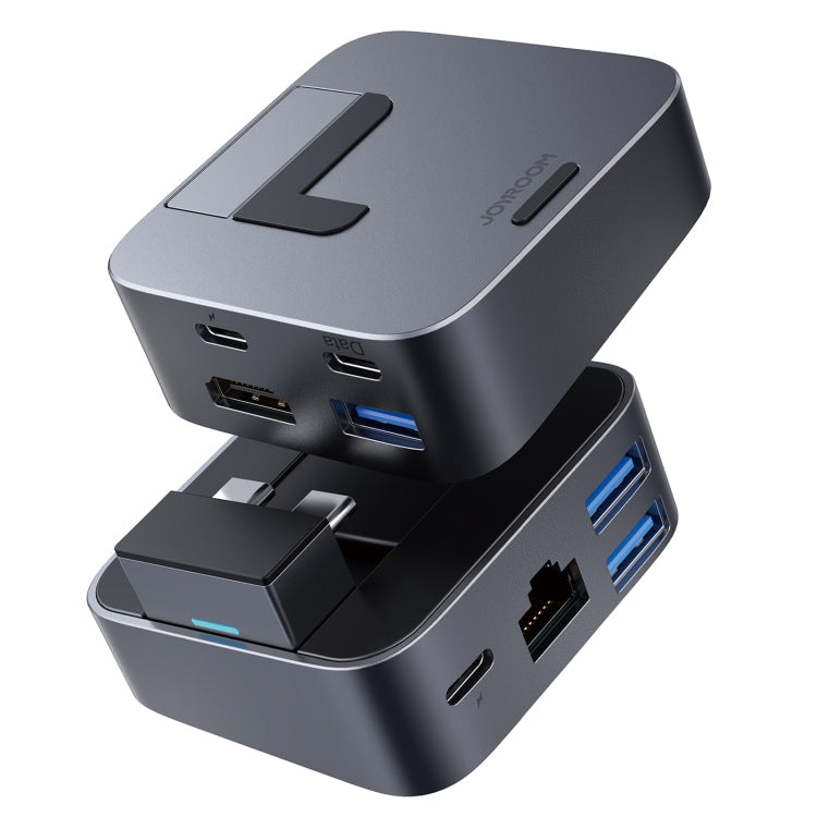 JOYROOM S-H121 8 In 1 Multi-function Magnetic USB HUB Docking Station (Grey)
