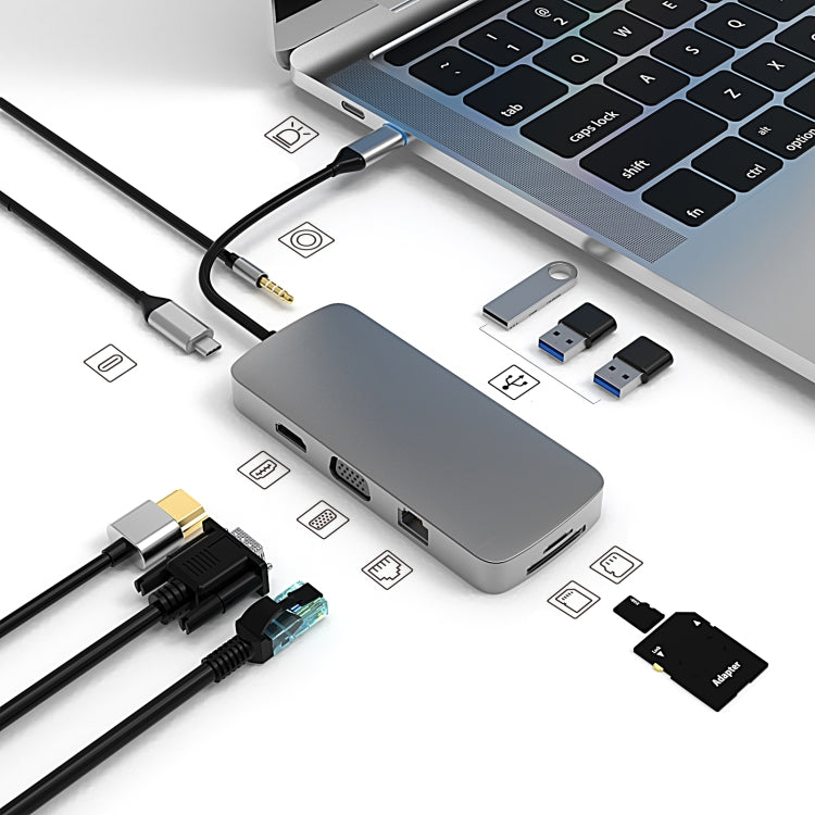 Basix BL10V 10-in-1 USB-C Docking Station Hub