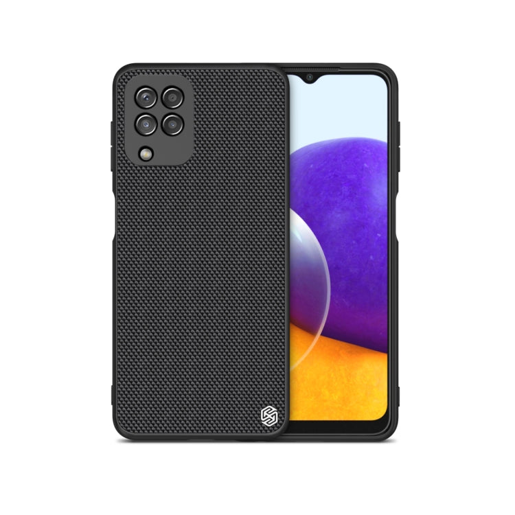 3D Textured Nylon Fiber TPU Case for Samsung Galaxy A22 4G LTE - Black