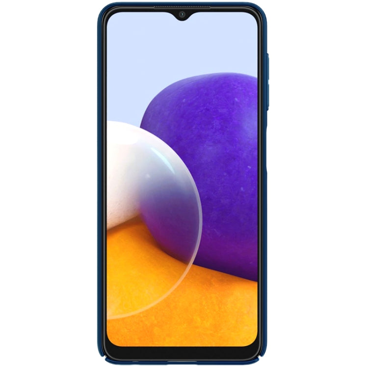 NILLKIN Black Mirror Series Camshield Full Coverage PC Case for Samsung Galaxy A22 4G LTE (Blue)