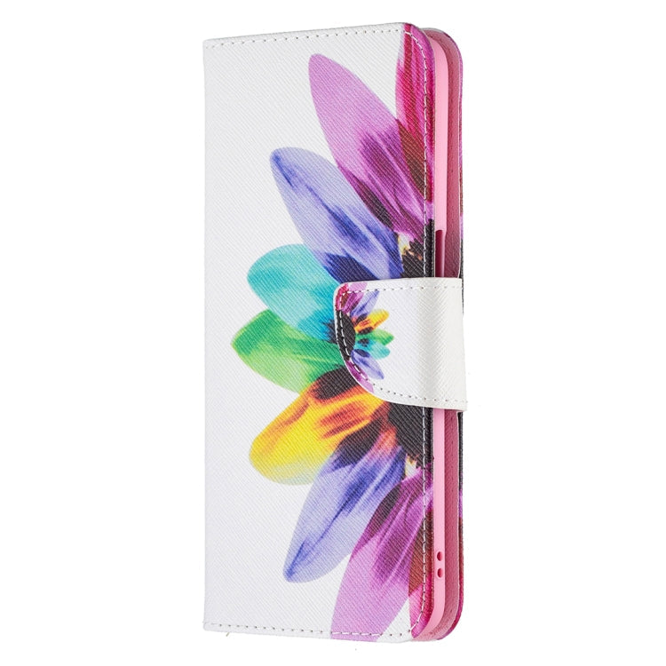 Sun Flower Pattern Leather Case with Card Slots for OPPO A74 / A93 / A54 5G