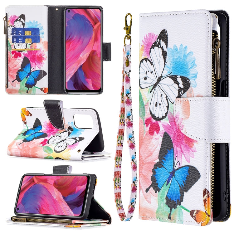 Colored Drawing Pattern Leather Case for OPPO A74 5G/A93 5G/A54 5G with Holder & Card Slots & Wallet