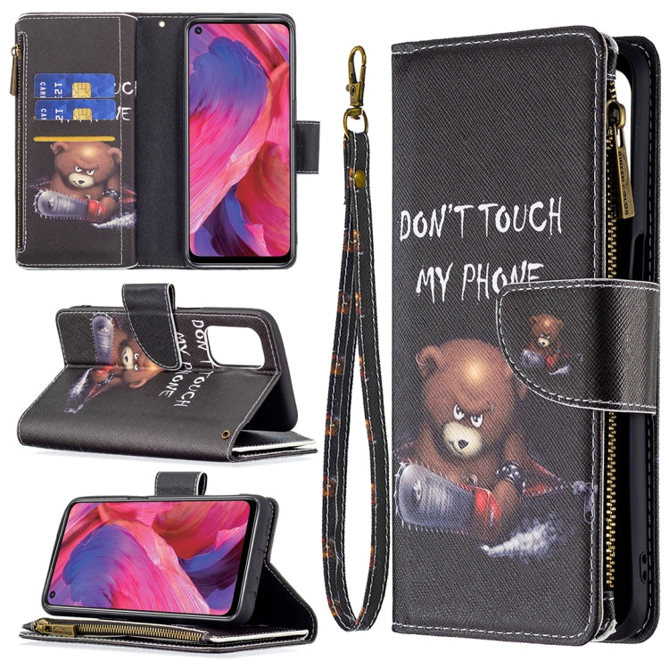 Colored Bear Pattern Leather Case for OPPO A74 5G/A93 5G/A54 5G