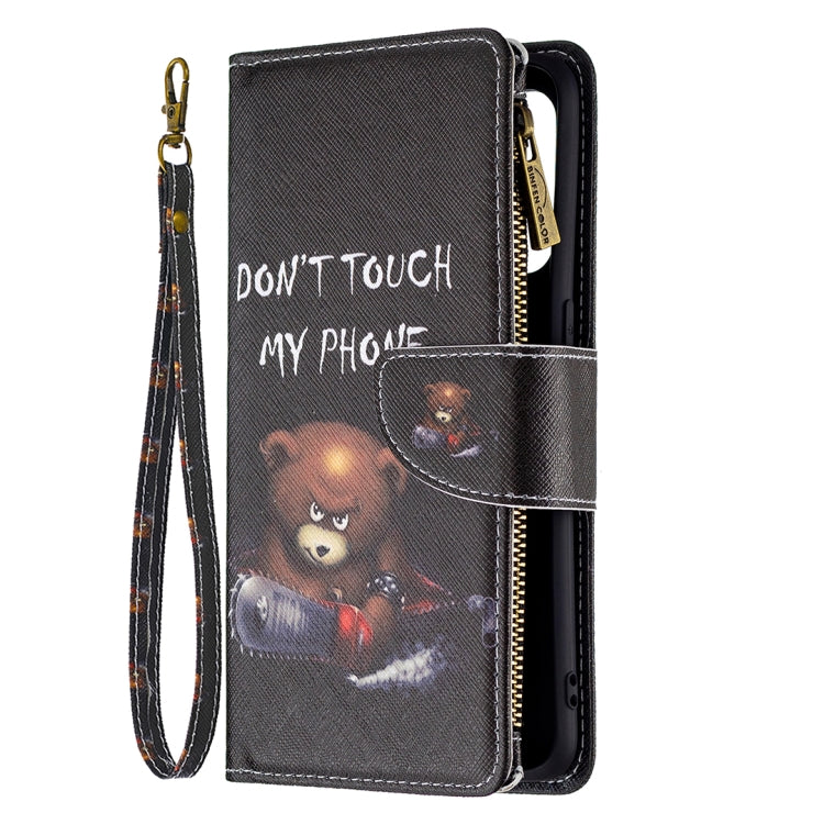 Colored Drawing Pattern Zipper Horizontal Flip Leather Case for OPPO Reno5 5G