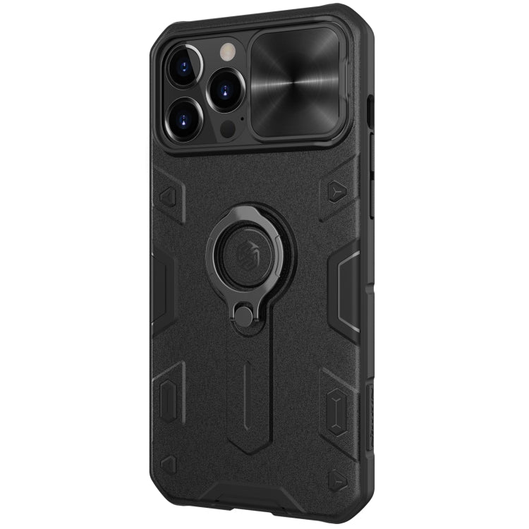 NILLKIN Shockproof CamShield Armor Protective Case with Invisible Ring Holder for iPhone 13 Pro (Black)