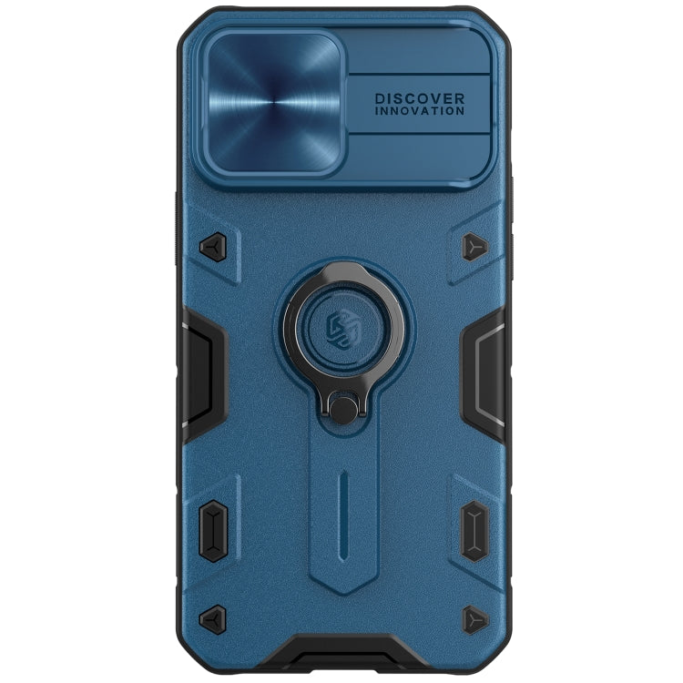 NILLKIN Shockproof CamShield Armor Case with Invisible Ring Holder for iPhone 13 Pro (Blue)