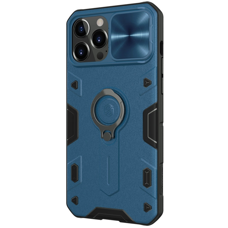 NILLKIN Shockproof CamShield Armor Case with Invisible Ring Holder for iPhone 13 Pro (Blue)
