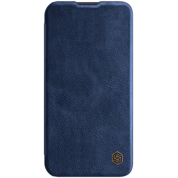 NILLKIN QIN Series Pro Sliding Camera Cover Leather Case for iPhone 13 Pro (Blue)
