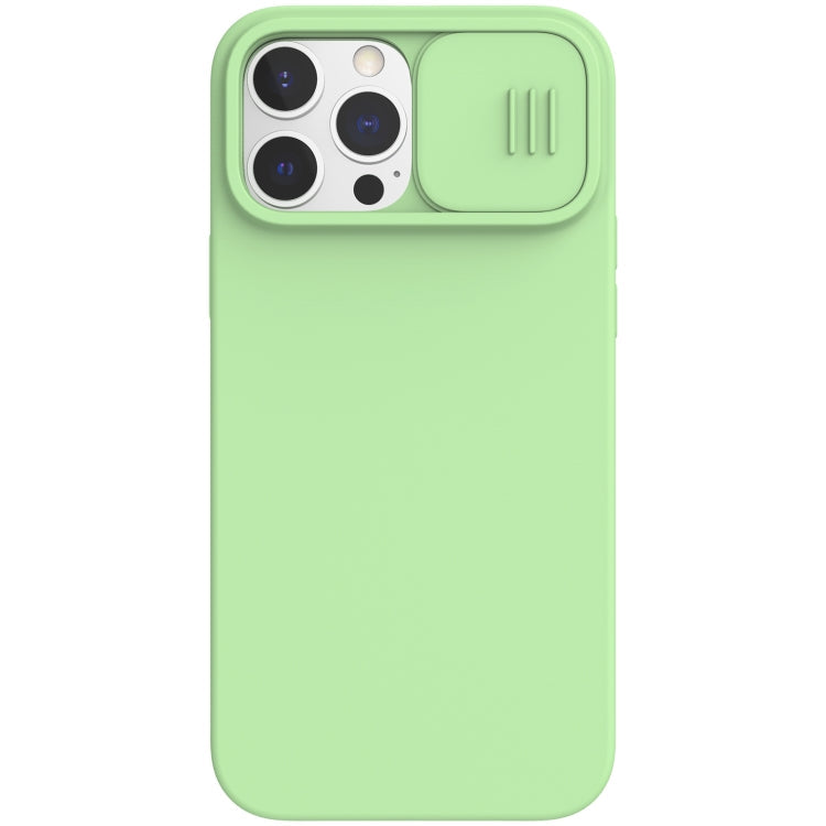 iPhone 13 Pro NILLKIN CamShield Liquid Silicone + PC Full Coverage Case (Green) with Sliding Lens Cover
