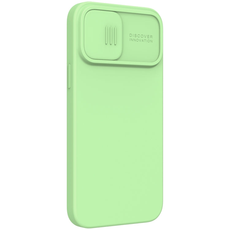 iPhone 13 Pro NILLKIN CamShield Liquid Silicone + PC Full Coverage Case (Green) with Sliding Lens Cover
