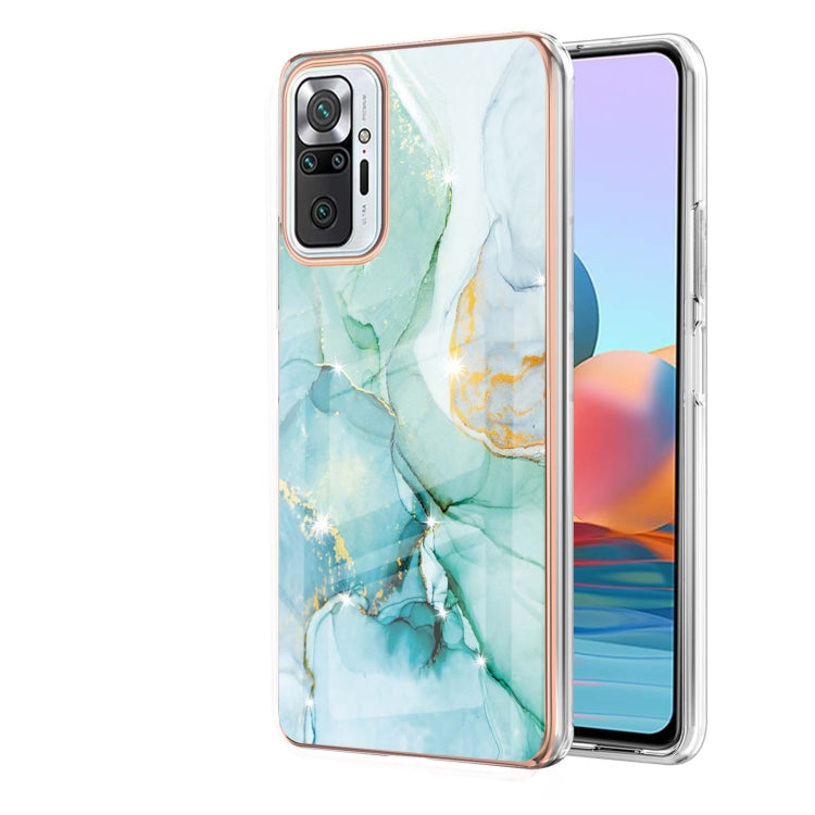 Electroplated Marble Pattern Shockproof Case for Xiaomi Redmi Note 10 Pro / 10 Pro Max (Green 003)