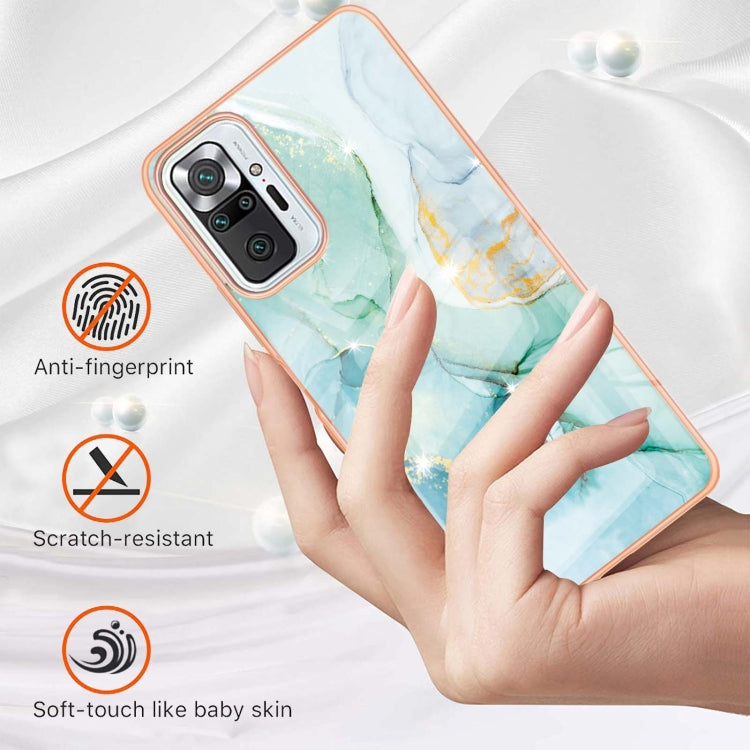Electroplated Marble Pattern Shockproof Case for Xiaomi Redmi Note 10 Pro / 10 Pro Max (Green 003)