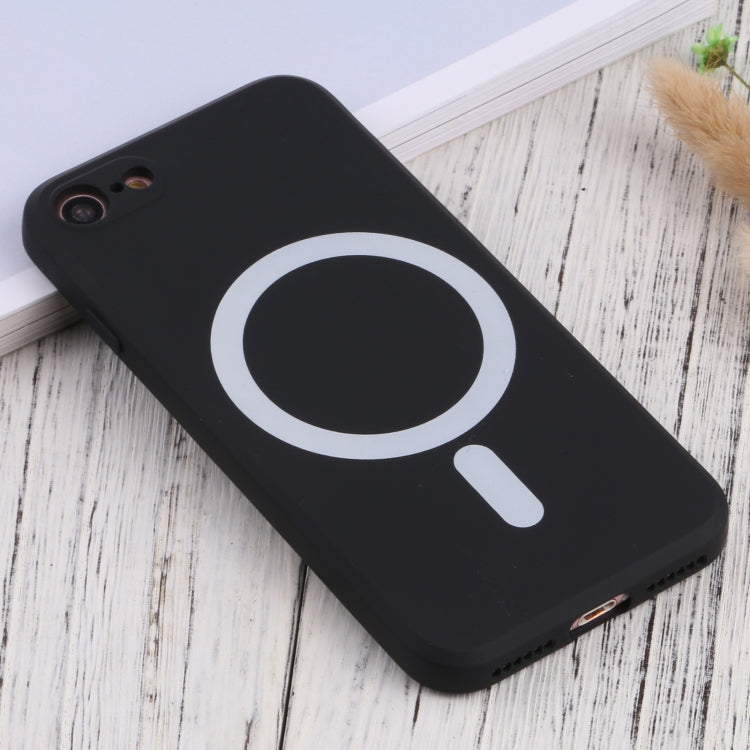 Full Coverage Shockproof Silicone Magsafe Case for iPhone SE/8/7 - Black