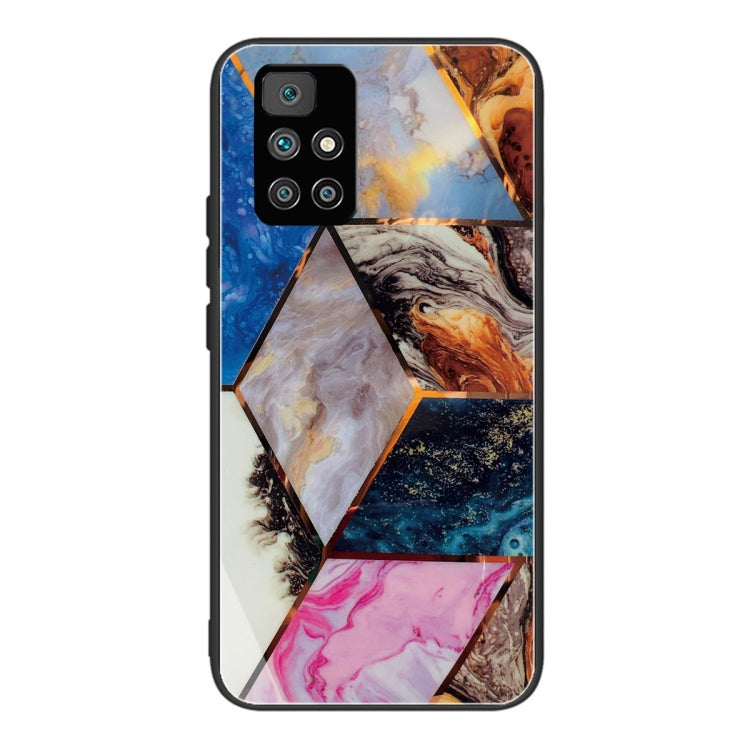 Abstract Marble Pattern Glass Protective Case for Xiaomi Redmi 10