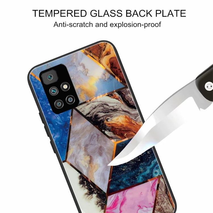 Abstract Marble Pattern Glass Protective Case for Xiaomi Redmi 10