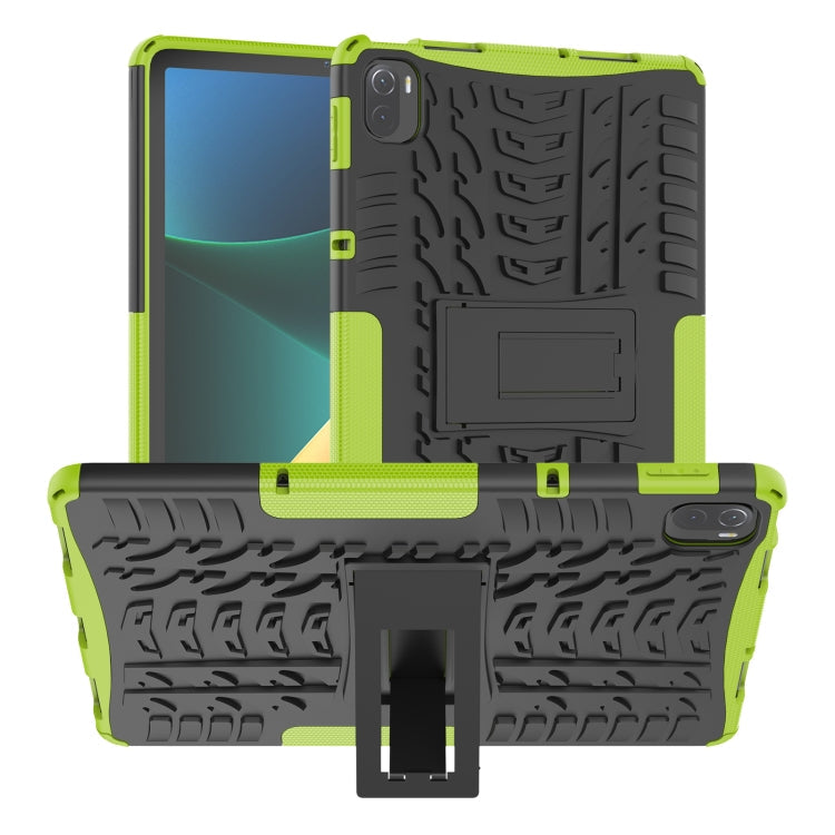 Shockproof Green Tire Texture Case with Stand for Xiaomi Pad 5 / 5 Pro