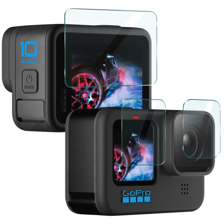 IMAK 3-in-1 Tempered Glass Film for GoPro HERO10 Black Camera Lens and Screen