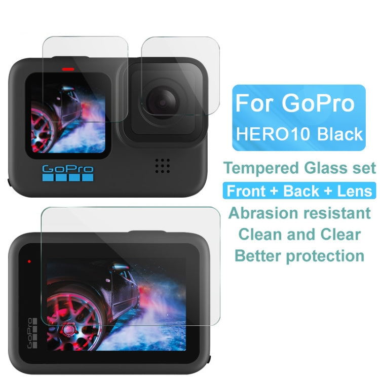IMAK 3-in-1 Tempered Glass Film for GoPro HERO10 Black Camera Lens and Screen