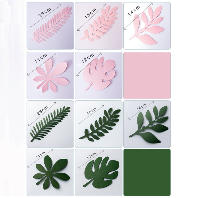 Creative Paper Cutting Shooting Prop Set with 10 Different Tree Leaves for Photography Backgrounds (Deep Green)